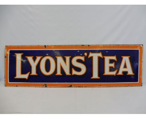 A Lyons' Tea rectangular enamel sign in good condition, 60 x 18".