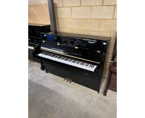 Kawai (c2011) A Model K-15 ATX upright piano in a modern style bright ebonised case; with a silent system.&nbsp;A condition r