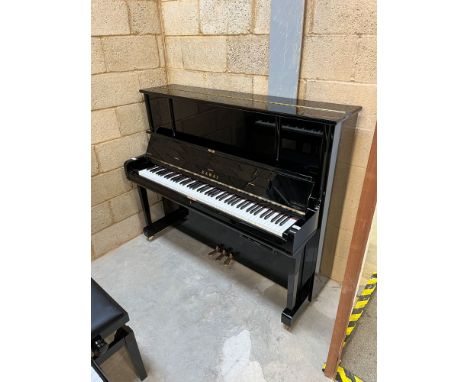 Kawai (c2013) A Model K-15 ATX upright piano in a bright ebonised case; fitted with a silent system.&nbsp;A condition report 