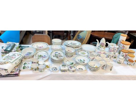 A good selection of Portmeirion Botanic Garden tea, dinner and other wares including plates, coffe pot, tea pot(spout and lid