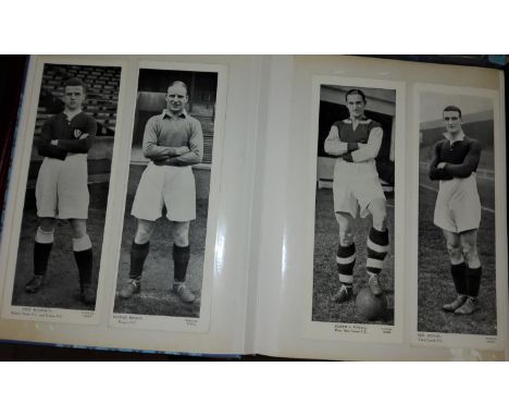 An album of Topical Times Football cards, other publicity cards for dirt bikes, radio personalities etc 