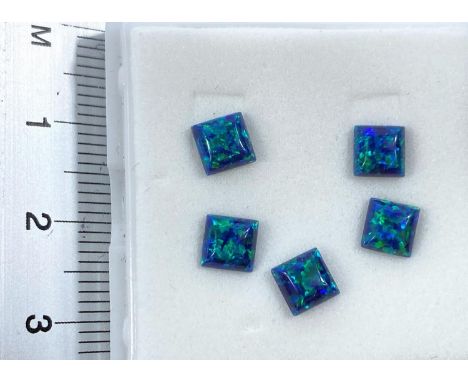 Five square opal doublets 