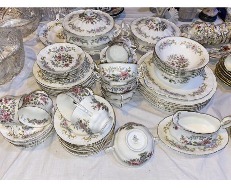 A "Mandarin" part dinner/tea service by Royal Standard, 60 pieces approx.&nbsp;&nbsp;In good condition, but noticeable wear t