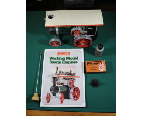 A Mamod live steam Traction Engine (TE1a). Single cylinder, pellet fired 'Steam Tractor' with accessories including solid fue