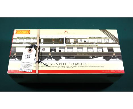 Hornby OO gauge Coach Pack. 'Devon Belle' Coaches R.4251. Comprising Pullman Third Class Brake 'Car No.65', Pullman First Cla