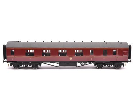 A Gauge One Tenmille Products kit built LMS Brake First corridor coach, 5051, in lined maroon livery. A well constructed and 