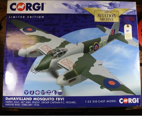 A Corgi Aviation Archive 1:32 scale DeHavilland Mosquito FBV1 (AA34604). A large scale Limited Edition (677 of 999) model of 