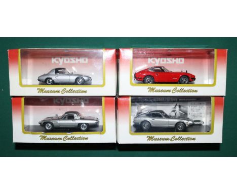 4x Kyosho 1:43 scale cars. Datsun 240Z. Nissan Fairlady Z-L. Mazda Cosmo Sport. Toyota Sports 800. All boxed. Contents Mint. 