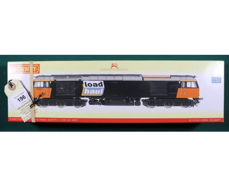 Hornby OO gauge Diesel Electric Class 60 Locomotive. R.2489  RN60007 in black/orange Load Haul livery. Boxed, minor wear. Con