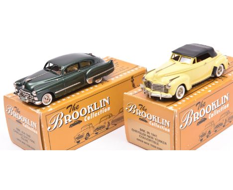 2 'The Brooklin Collection' White Metal Models. BRK.40A 1948 Cadillac Sixty-One Coupe. In dark metallic green with tan interi