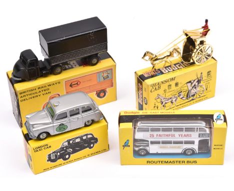 4 Budgie Toys. London Taxi Cab (389) in metallic silver with 'London Vintage Taxi Association' decals to front doors. Plus a 