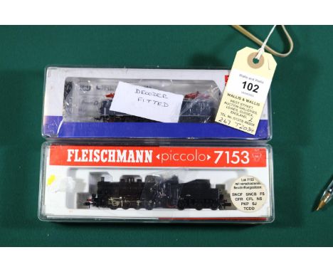2 N  gauge Locomotives. A Fleischmann SNCF class 040.D 0-8-0 Tender Locomotive (7153). RN 040.D.582. In unlined black livery.