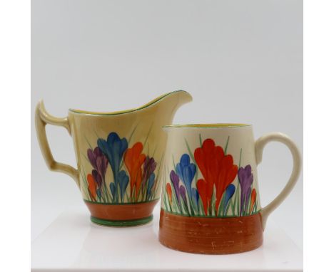 Clarice Cliff milk jug and cream jug. UK P&amp;P Group 2 (£20+VAT for the first lot and £4+VAT for subsequent lots) 