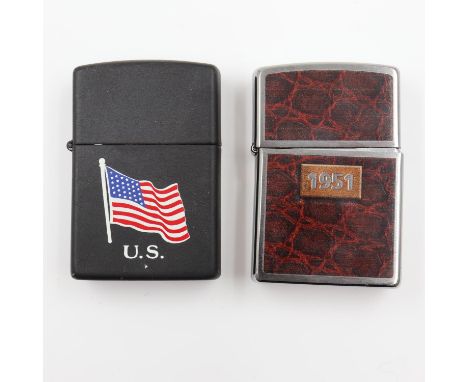 Two Zippo windproof lighters, one A/F. UK P&amp;P Group 1 (£16+VAT for the first lot and £2+VAT for subsequent lots)