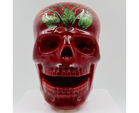 Anita Harris skull, 1/1, no cracks or chips, H: 21 cm. UK P&amp;P Group 3 (£30+VAT for the first lot and £8+VAT for subsequen
