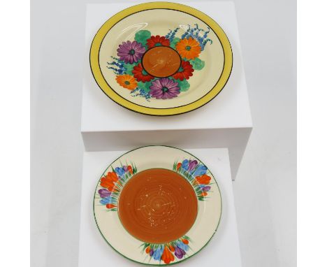 Clarice Cliff Gayday and Crocus pattern side plates. UK P&amp;P Group 2 (£20+VAT for the first lot and £4+VAT for subsequent 