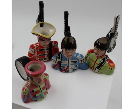 Lorna Bailey set of four Beatles Toby jugs, Sgt. Pepper, no cracks or chips, H: 13 cm. UK P&amp;P Group 2 (£20+VAT for the fi