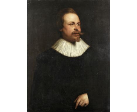 Flemish School, 17th CenturyPortrait of a gentleman, said to be Paul de Vos, half-length, in blackoil on canvas 83.8 x 62.5cm