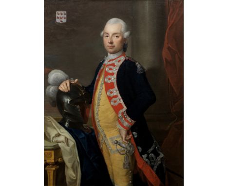 Attributed to Joachim Rupalley (Bayeux 1713-1780)Portrait of the Chevalier Michel de Baudre charged with the sitter's coat-of