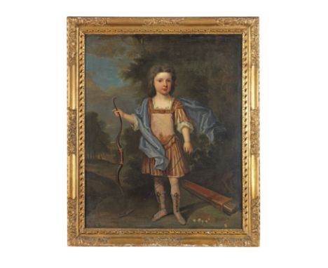 Circle of Charles d'Agar (Paris 1669-1723 London)Portrait of a boy, full-length, in classical dress and holding a bow in a la