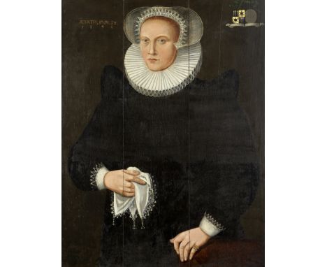 English School, late 16th CenturyPortrait of a gentleman, half-length, in black; and Portrait of a lady, half-length, in blac