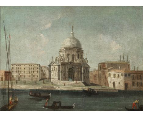 Attributed to Vincenzo Chilone (Venice 1768-1840)The Basilica of Sant Maria della Salute, Venice oil on canvas34.4 x 45cm (13