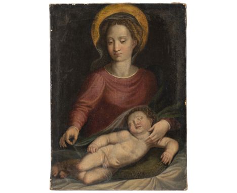 North Italian School, early 17th CenturyThe Madonna with the sleeping Christ Child oil on canvas60.5 x 43.8cm (23 13/16 x 17 