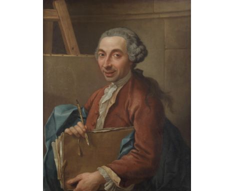 Neapolitan School, 18th CenturyPortrait of the artist, half-length, before his easel  oil on canvas80.7 x 63.4cm (31 3/4 x 24