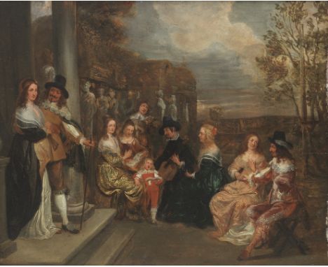 Circle of Christoffel Jacobsz. van der Lamen (Brussels/ Antwerp circa 1606-1652 Antwerp)An elegant company making music befor