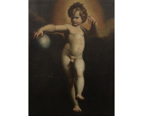 Tuscan School, 17th CenturyThe Christ Child as Salvator Mundi oil on canvas126.2 x 96cm (49 11/16 x 37 13/16in).This lot is s
