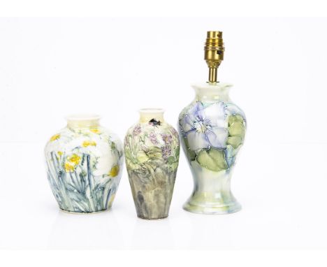 Three various contemporary stoneware Jonathan Cox items, including two vases, one titled Summer Meadows, 14.5cm high the othe