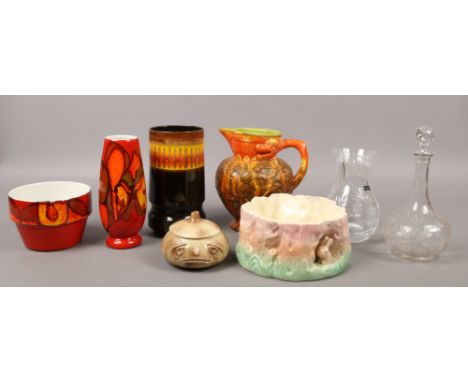 A collection of ceramics and glass to include Poole, Stuart Crystal, Sylvac etc.