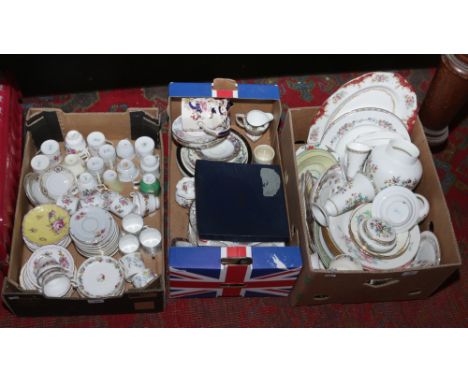 Three boxes of miscellaneous to include Coalport, Masons, Royal Standard, Spode etc.