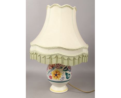 A large Poole pottery table lamp, lamp base height 33cm.