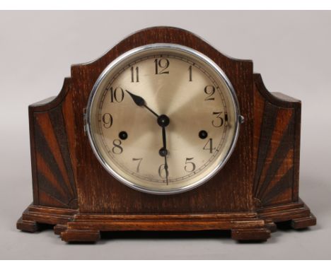 A 1930s Kienzle oak Westminster chime mantle clock.