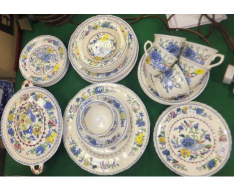A Mason's "Regency" Plantation Colonial pattern part dinner and tea service, to include lidded tureen, dinner plates, bowls, 