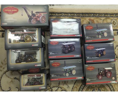 A collection of Corgi die-cast model vintage Glory of Steam traction engines (boxed), to include Fowler B6 crane engine, Burr