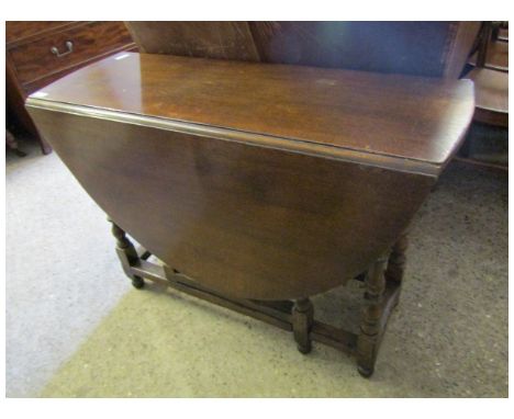 OAK FRAMED DROP LEAF GATE LEG TABLE 