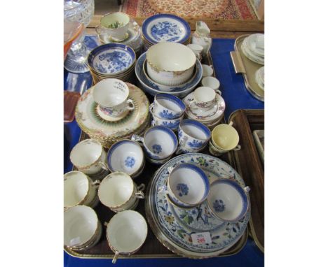 TRAY CONTAINING PART SET OF BLUE AND WHITE PRINTED PLATES, DISHES, CUPS, SAUCERS ETC (QTY) 