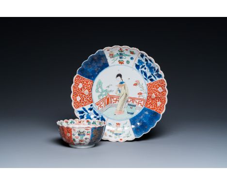 Full title: A lobed Chinese famille verte dish and a bowl, KangxiDescription:Dia.: 24 cm (the plate)Dia.: 12 cm - H.: 5,5 cm 