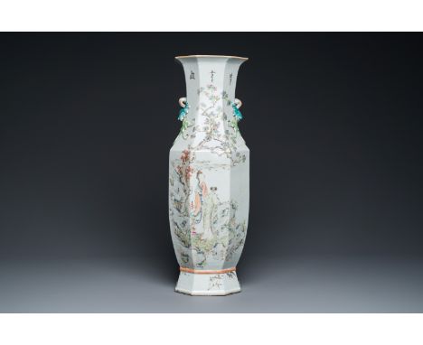 Full title: A Chinese octagonal qianjiang cai vase, signed Wang Baowen æ±ªä¿æ–‡, dated 1899Description:H.: 56,5 cm