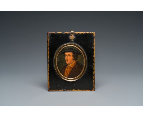 Full title: A portrait miniature of Otto II von Wolfskeel, probably Germany, 19th C.Description:Dim.: 12,5 x 10 cm (the frame