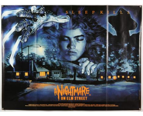 Wes Craven's A Nightmare on Elm Street (1984) British Quad film poster, artwork by Graham Humphreys, cult horror film featuri