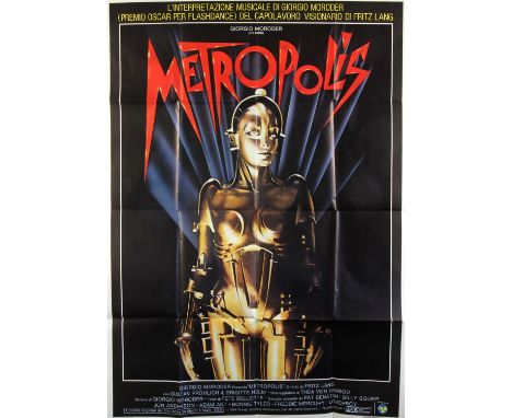 Metropolis (R-1984) Italian One Panel film poster, folded, 39 x 55 inches. 