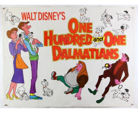 Walt Disney 101 Dalmatians (R-1976) and Pinocchio (R-1970s) Two British Quad film posters, folded, 30 x 40 inches. 