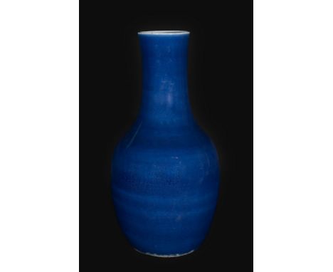 Chinese Art A blue glazed pottery vase bearing a spurious four character  Chenghua mark at the base China, 20th century . . C