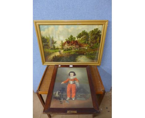 A Goya print, Boy In Red and one other