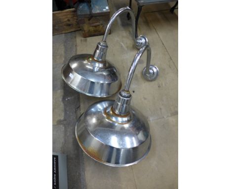 A pair of vintage chrome lights
