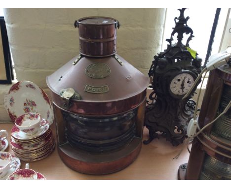 A brass Tung Woo port ship light.
