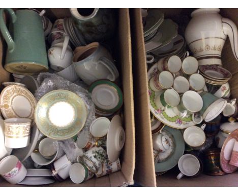 Two boxes of mixed ceramics to include Royal Worcester, Denby Stoneware and Royal Albert.